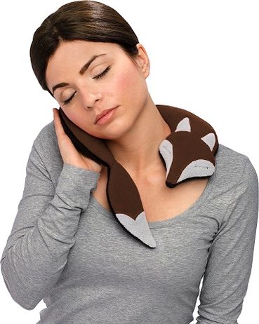 LESCHÍ Hřející polštářek lišák Noah 30x25cm hnědá/černá