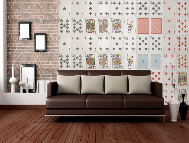 1Wall Kreativní koláž na zeď 64 dílů 37,5 x 27,5cm hrací karty