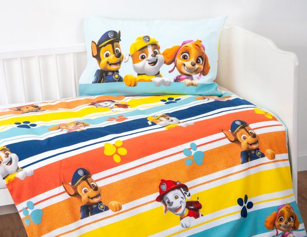 Povlečení pro miminka Tlapková Patrola proužky 100x135/40x60cm