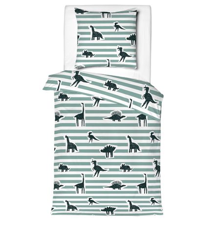 Mistral Home dětské povlečení 100% bavlna Dino Stripe 140x200/70x90cm