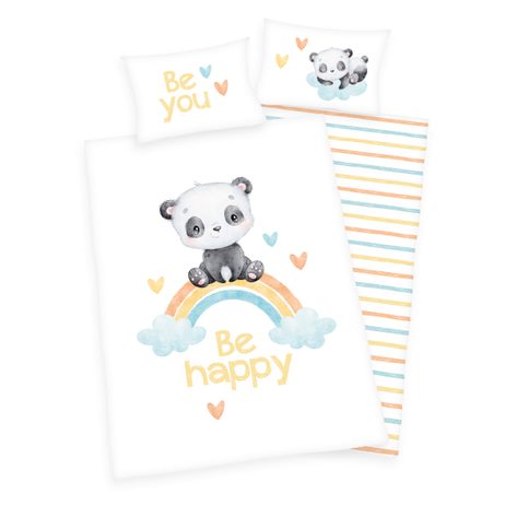 Flanelové povlečení pro miminka Rainbow Panda 100x135/40x60cm