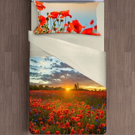 3D italské povlečení 100% bavlna Papaveri