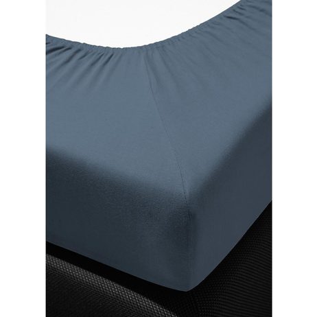Bierbaum jersey prostěradlo šedomodrá