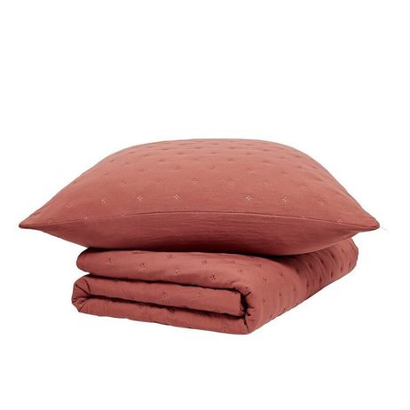 TODAY set přehoz + povlaky na polštáře Terracotta