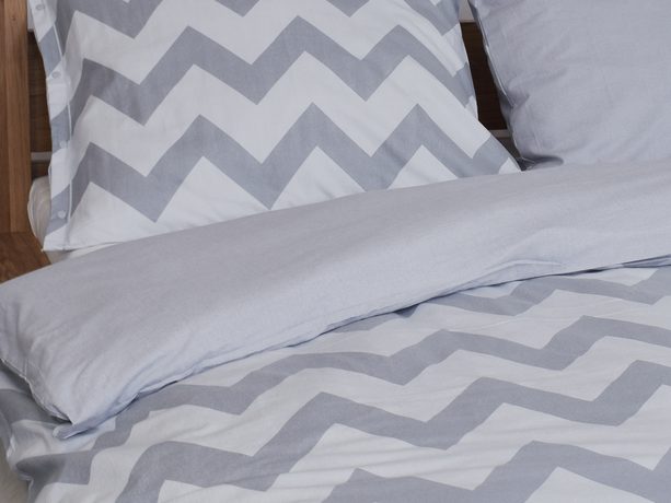 Italské povlečení 100% bavlna Chevronne šedá
