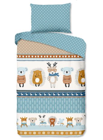Flanelové povlečení Good Morning Woodland 140x200/70x90 cm