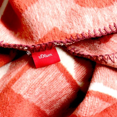 Pléd s.Oliver Jacquard červená-béžová 150x200 cm