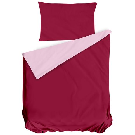 Italské povlečení 100% bavlna Doubleface vínovo-růžová