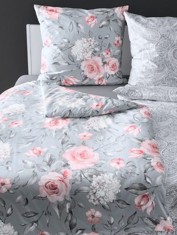 Bierbaum povlečení bavlněný satén 3676 Grey Roses