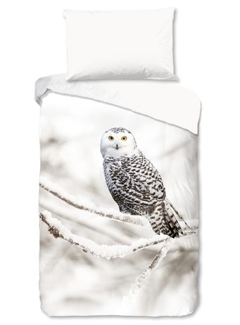 Flanelová obliečka Good Morning 6221 Snowy Owl 140x200/70x90 cm