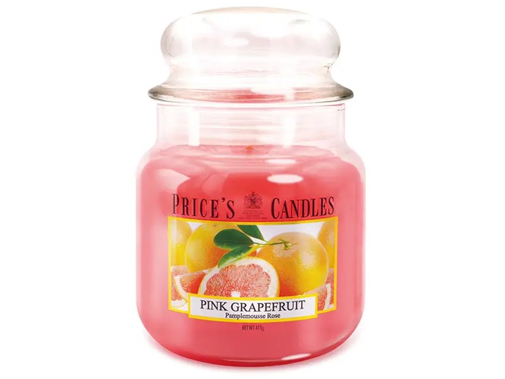 PRICE´S MIDI sviečka v skle Ružový grapefruit - horenie 90h