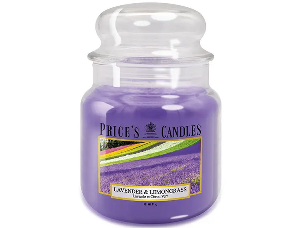 PRICE´S MIDI sviečka v skle Lavender & Lemongrass - horenie 90h