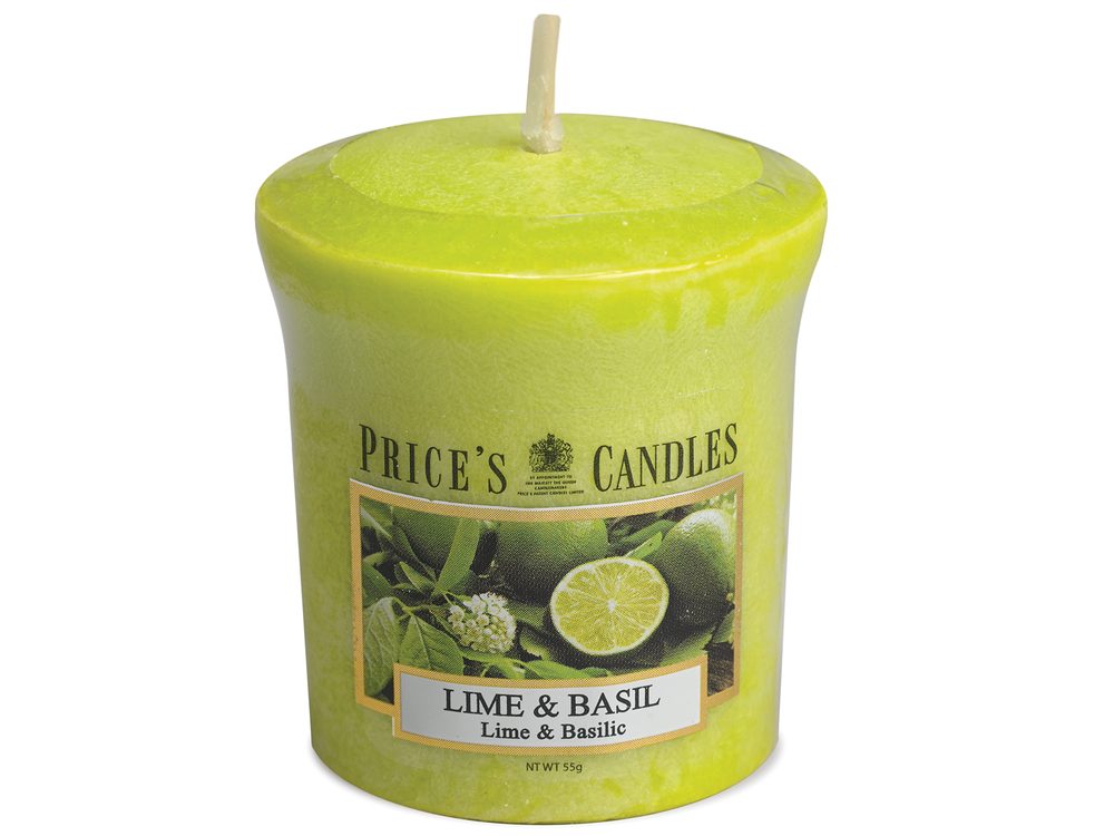 Price´s FRAGRANCE votivná sviečka Limetka a bazalka - horenie 15h