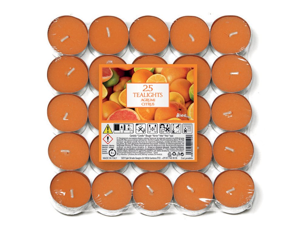 Aladino Petali vonné čajové sviečky Citrus 25ks