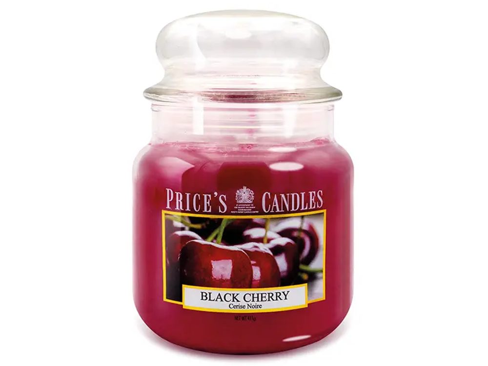 PRICE´S MIDI sviečka v skle Black Cherry - horenie 90h