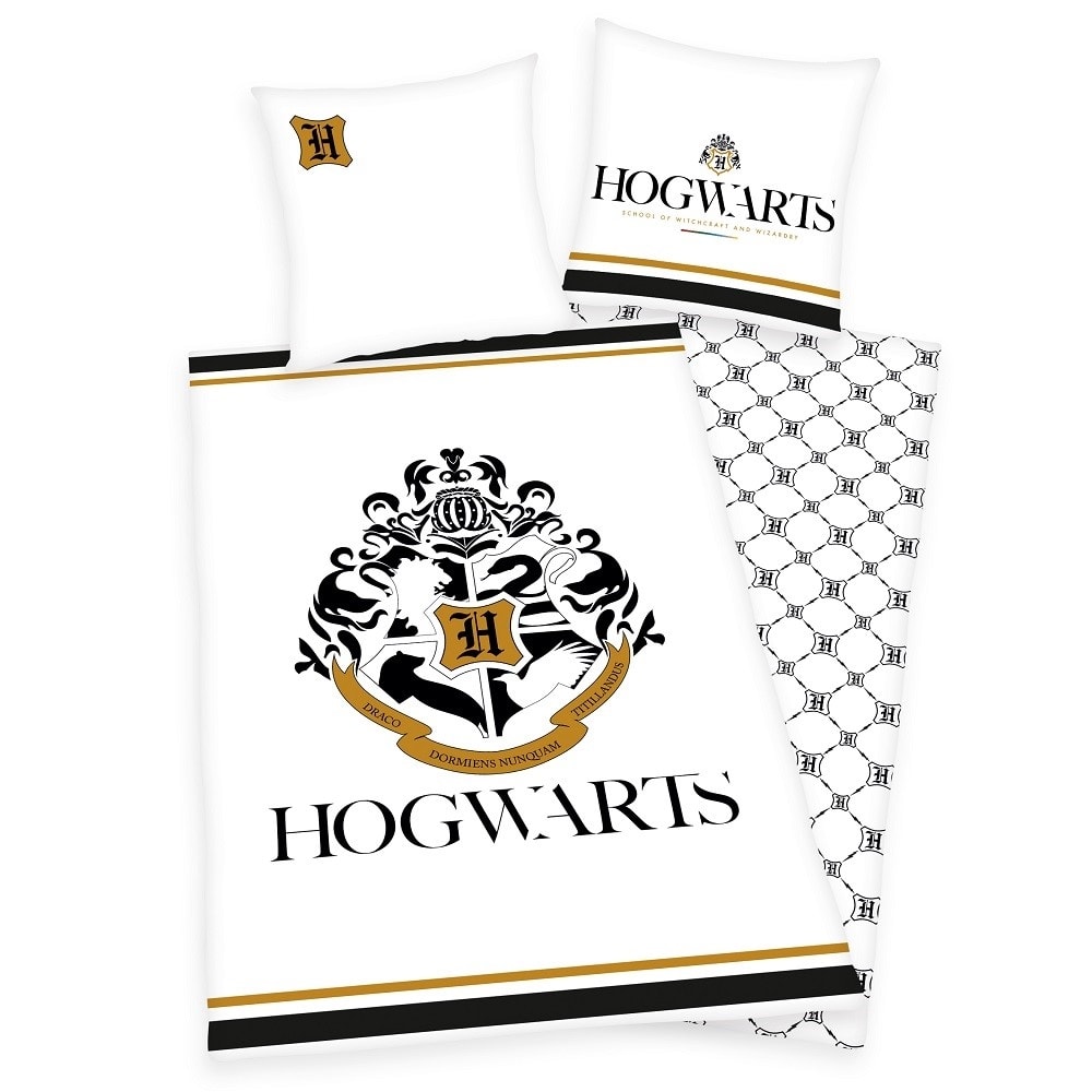 Herding Obliečky Harry Potter Hogwarts so zlatou potlačou 140x200/70x90cm