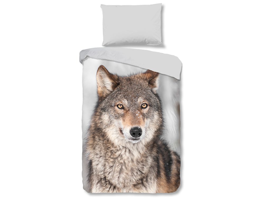 Good Morning Flanelová obliečka Good Morning Wolf 140x200/70x90 cm
