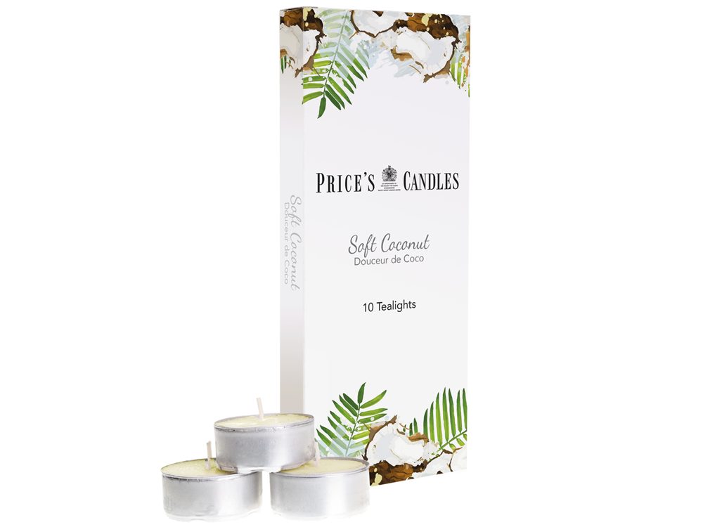 Price´s Price's vonné čajové sviečky Soft Coconut 10ks