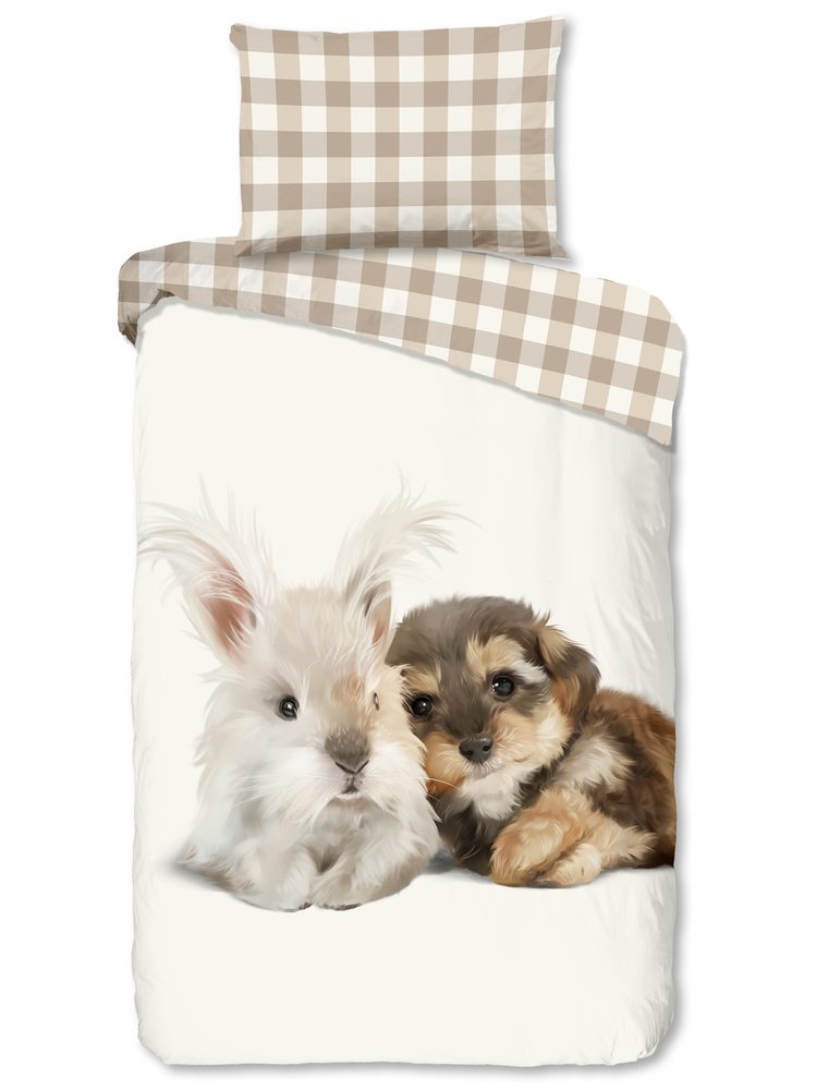 Good Morning Flanelové obliečky Good Morning Cute 140x200/70x90 cm