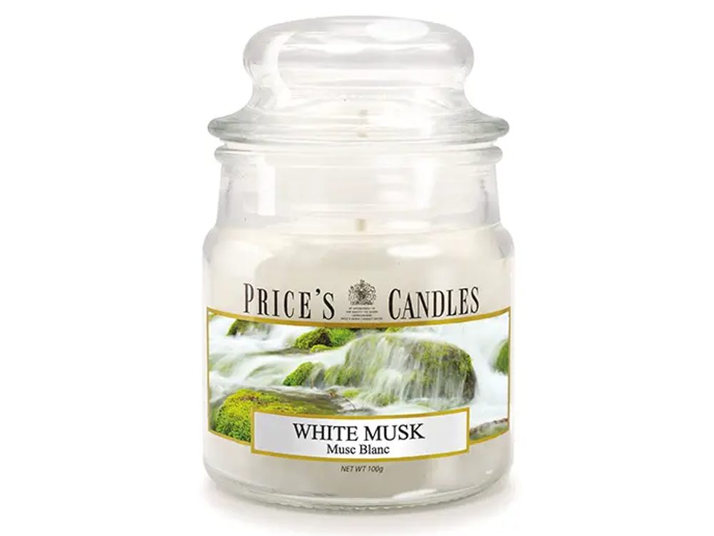 PRICE´S MINI sviečka v skle White Musk - horenie 30h
