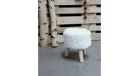 TODAY WINTER SPIRIT stolička s kožušinou výška 35 cm x priemer 30 cm