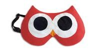 LESCHÍ Maska na spaní sova Stella 20x12cm červená/černá