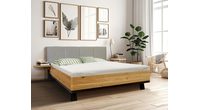 Postel Salento 180x200 cm - divoký dub / čalounění šedo-béžové