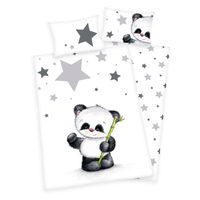 Flanelové obliečky pre bábätká Panda a hviezdičky 100x135/40x60cm