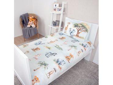 Flanelové obliečky pre bábätká Dinos 100x135/40x60cm