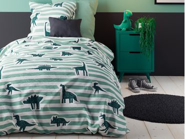 Mistral Home detská obliečka 100% bavlna Dino Stripe 140x200/70x90cm