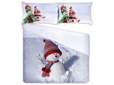 3D talianská obliečka 100% bavlna Pupazo di Neve - Snehuliak
