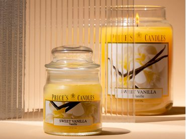 PRICE´S MAXI sviečka v skle Limetka a bazalka - horenie 150h