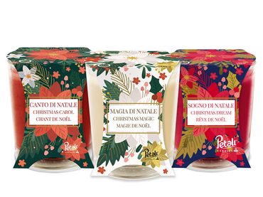 Set 3 vánočních svíček Petali