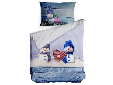 3D talianská obliečka 100% bavlna Amorini - snehuliaci