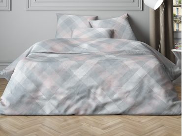 Mistral Home obliečky bavlnený satén Mist Check Grey-Pink