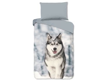 Flanelová obliečka Good Morning 30119 Husky 140x200/70x90 cm