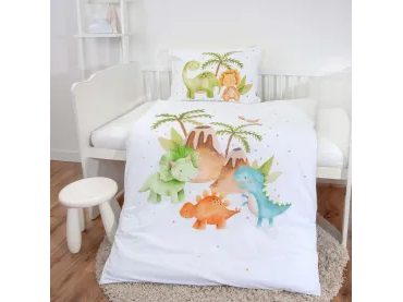 Flanelové obliečky pre bábätká Dinos 100x135/40x60cm