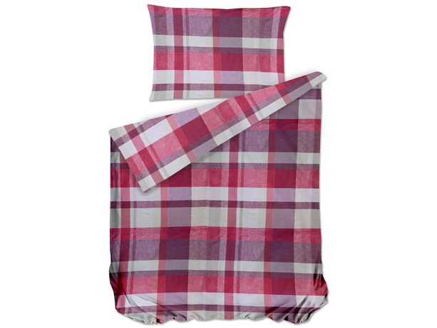 Bierbaum obliečka bavlnený satén 3725 Check Burgundy 140x200/70x90 cm