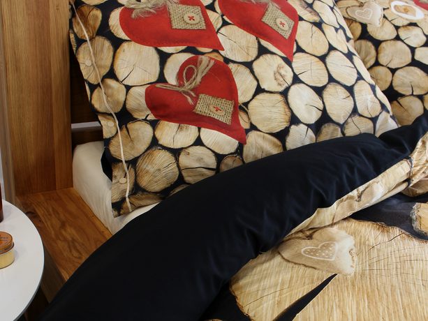 3D talianská obliečka 100% bavlna Catasta Tronchi - polienka&srdce