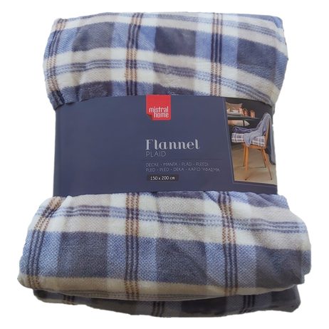 Pléd Mistral Home Flannel printed Navy check modrá 150x200 cm