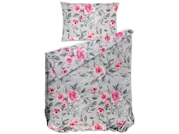 Bierbaum obliečka bavlnený satén 3676 Grey Roses
