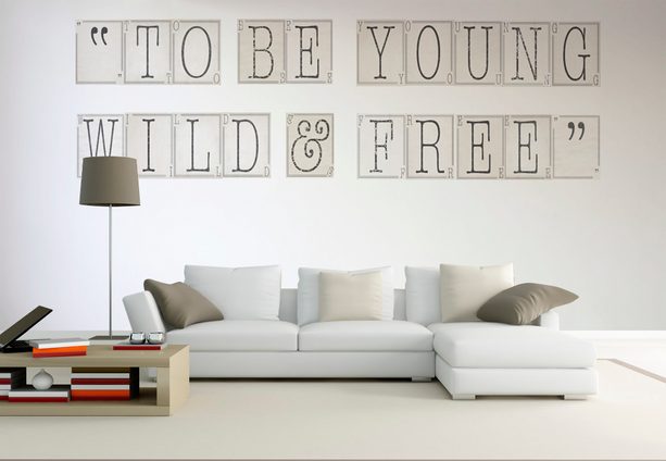 1Wall Kreatívna koláž na stenu 64 dielov 37,5 x 27,5cm Klasické písmo