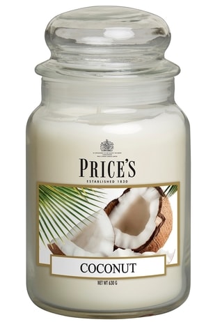 PRICE´S MAXI sviečka v skle Exotic coconut - horenie 150h