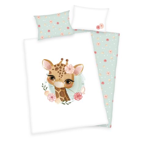 Flanelové obliečky pre bábätká Žirafa 100x135/40x60cm