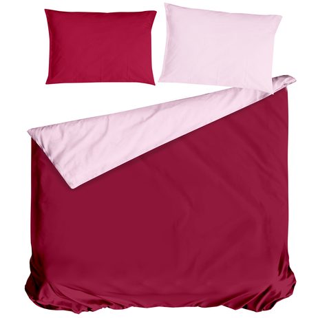 Talianská obliečka 100% bavlna Doubleface vínovo-ružová