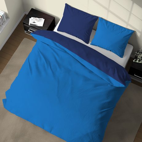 Talianská obliečka 100% bavlna Doubleface svetlo/tmavo modrá