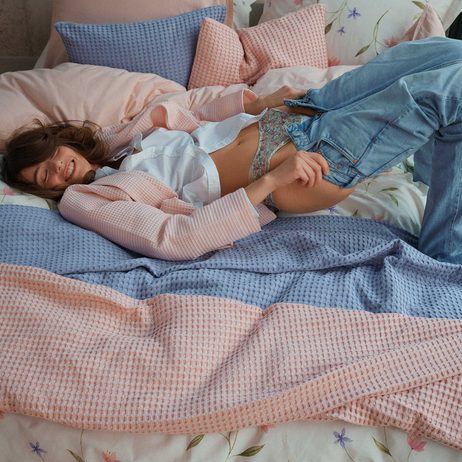 Vandyck Luxusný prehoz na posteľ Home Piqué waffle Sepia pink