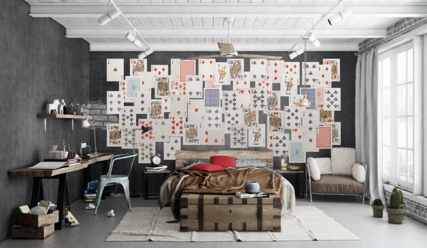 1Wall Kreatívna koláž na stenu 64 dielov 37,5 x 27,5cm Hracie karty