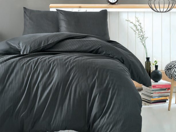 Cottonbox obliečka bavlnený satén Stripe antracit
