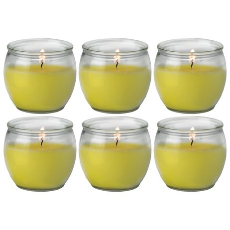 Citronella vonná svíčka ve skle 6ks - hoření 25h
